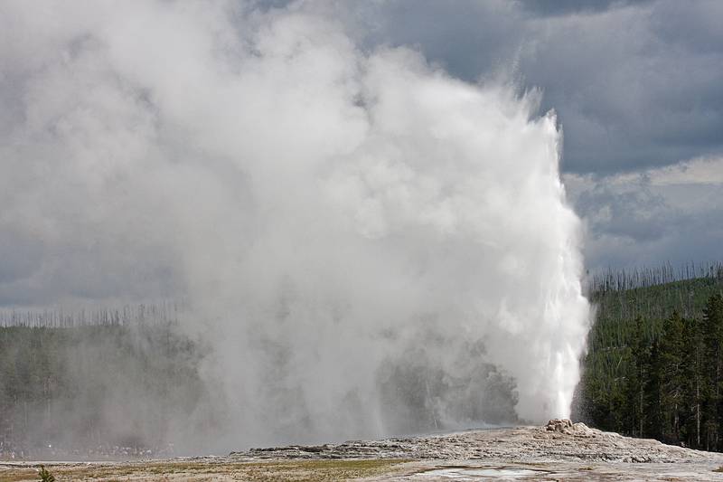 August 8, 2009 - Yellowstone National Park, Wyoming.<br />Old Faithful spouting.