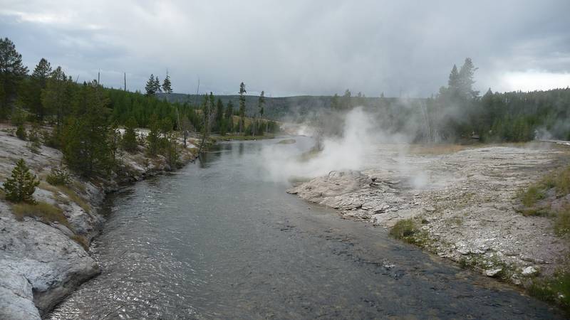 August 8, 2009 - Yellowstone National Park, Wyoming.<br />Firehole River in the Old Faithful area near Morning Glory Pool.