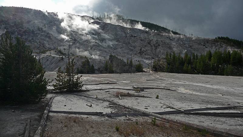 August 9, 2009 - Yellowstone National Park, Wyoming.<br />Roaring Mountain, aptly named.