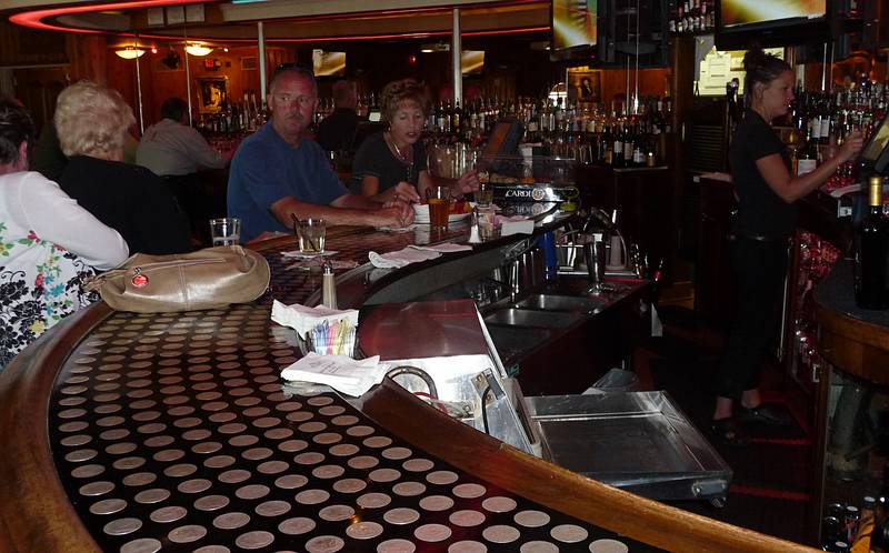 August 10, 2009 - Jackson, Wyoming.<br />The bar at the Silver Dollar Bar and Grill.