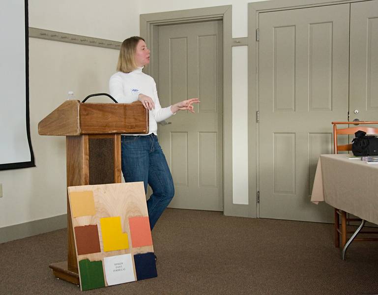 Jan. 10, 2010 - Hancock Shaker Village, Hancock, Massachusetts.<br />Lesley Herzberg gave an overview of Shaker history.