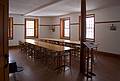 Jan. 10, 2010 - Hancock Shaker Village, Hancock, Massachusetts.<br />The men's side of the dining room in the Brick Dwelling.<br />The chairs fit under the table.