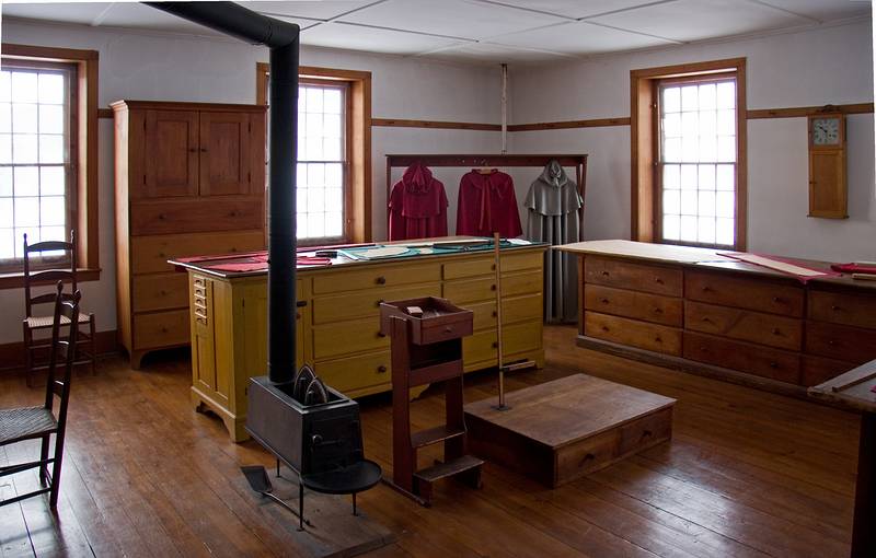 Jan. 10, 2010 - Hancock Shaker Village, Hancock, Massachusetts.<br />The dress making room.