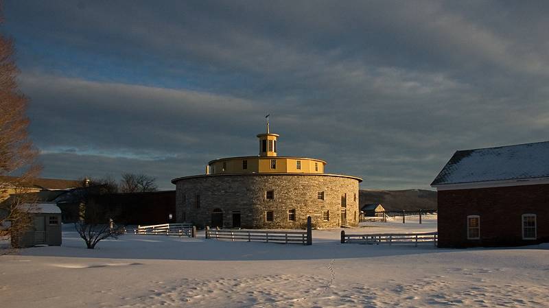 Jan. 10, 2010 - Hancock Shaker Village, Hancock, Massachusetts.<br />1826 Round Stone Barn.