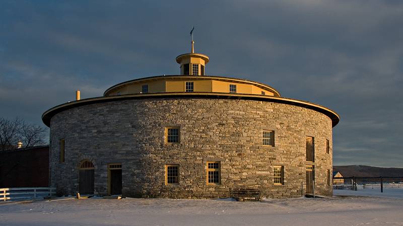 Jan. 10, 2010 - Hancock Shaker Village, Hancock, Massachusetts.<br />1826 Round Stone Barn.