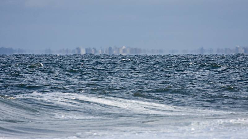 Feb. 6, 2010 - Parker River National Wildlife Refuge, Plum Island, Massachusetts.<br />A city on Cape Ann or a mirage?<br />The air temperature was about 15 degrees F colder than the water temperature.