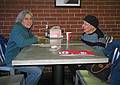 Feb. 11, 2010 - Lawrence, Massachusetts.<br />Joyce and Marie at the Wch!t Restaurant.