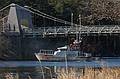 Feb. 12, 2010 - Deer Island, Amesbury, Massachusetts.<br />Coast Guard boat did not fit under the bridge and turned around.