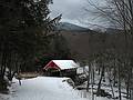 Feb. 15, 2010 - The Flume, Franconia Notch, New Hampshire.<br />Covered bridge over the Pemigewasset River.