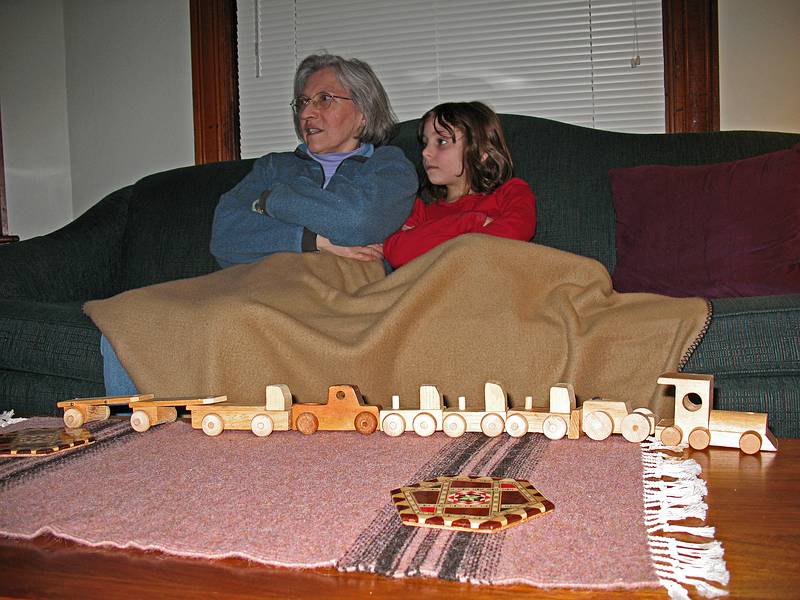 Feb. 18, 2010 - Merrimac, Massachusetts.<br />Joyce and Miranda watching figure skating at the Olympics.