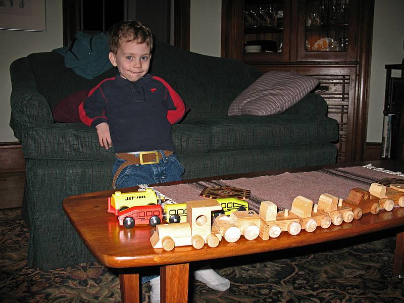 Feb. 18, 2010 - Merrimac, Massachusetts.<br />Matthew and his train arrangement.