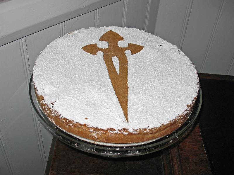 Joyce's Tarta de Santiago.<br />March 27, 2010 - Earth Hour party with a Spanish theme, Merrimac, Massachusetts.