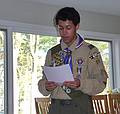 Eriks giving his acceptance speech.<br />Eriks' Eagle Scout promotion celebration.<br />April 3, 2010 - At John and Pricilla's in Newmarket, New Hampshire.