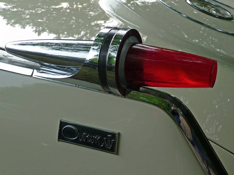 Tail light of a 1962 Chyrisler Crown Imperial.<br />Saturday antique auto show at Skips.<br />May 22, 2010 - Merrimac, Massachusetts.