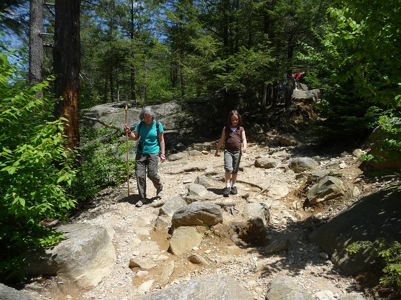 May 30, 2010 - Purgatory Chasm, Sutton, Massachusetts.<br />Joyce and Miranda on trail to lower end of the chasm.