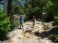 May 30, 2010 - Purgatory Chasm, Sutton, Massachusetts.<br />Joyce and Miranda on trail to lower end of the chasm.