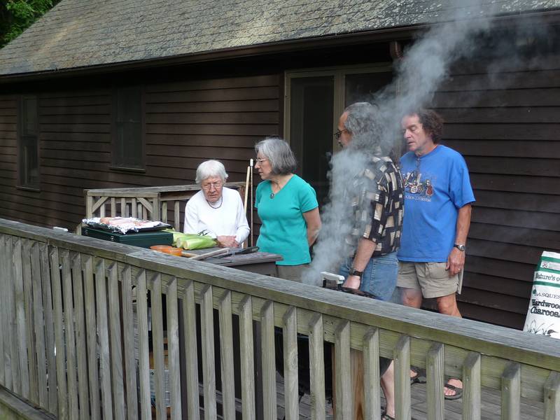 May 30, 2010 - At Carl and Holly's in Mendon, Massachusetts.<br />An early celebration of Carl's and my birthdays.<br />Carl grilling up a meal for us.