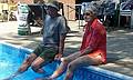 Ronnie and Baiba relaxing at the pool after a 3400 mile 16 day car trek.<br />June 25, 2010 - At Marie's in Lawrence, Massachusetts.