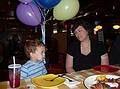 Matthew and Holly.<br />Matthew's 4th birthday celebration.<br />June 27, 2010 - Pizzeria Uno in Bellingham, Massachusetts.