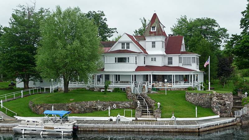 Fancy properties on the islands.<br />A boat tour out of Alexandria Bay.<br />June 10, 2010 - Thousand Islands Region of New York State.