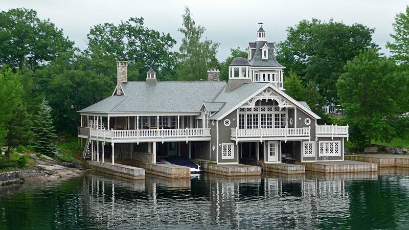 Fancy properties on the islands.<br />A boat tour out of Alexandria Bay.<br />June 10, 2010 - Thousand Islands Region of New York State.