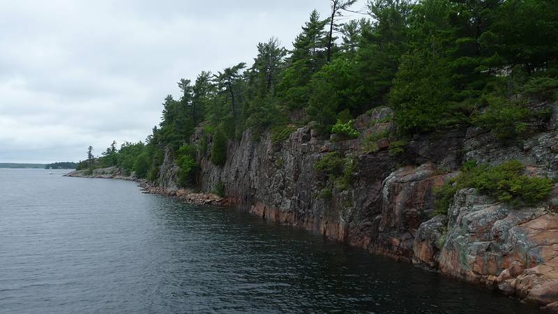 The Huckleberry Island side of the 'Hole in the Wall'.<br />Boat ride among the 30,000 islands of Geaorgian Bay.<br />June 12, 2010 - Parry Sound, Ontario, Canada.