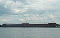 Michigan hydroelectric power generation station.<br />The building is 1340 feet long, making it the longest hydroelectric plant in the world.<br />June 13, 2010 - Sault Ste. Marie, Ontario, Canada.