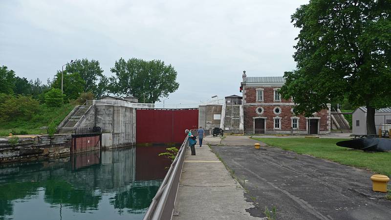 Joyce and Ronnie along the canal.<br />Canadian locks connecting Lake Superior and Lake Huron.<br />June 13, 2010 - Sault Ste. Marie, Ontario, Canada.