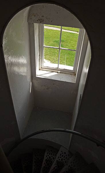 A window in the lighthouse tower.<br />June 14, 2010 - Point Iroquois Lighthouse on Lake Superior, Michigan.