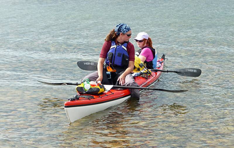 These kayakers are on their first day of circumnavigating Lake Superior.<br />June 14, 2010 - On the shore of Lake Superior at Point Iroquois, Michigan.