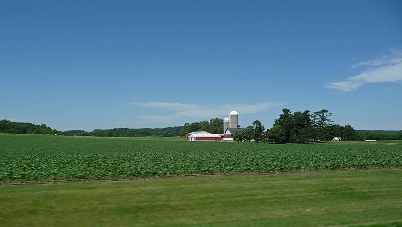 One of the many farms we saw in Wisconsin.<br />June 17, 2010 - Somewhere along US-63 a few miles north of WI-32, Wisconsin.