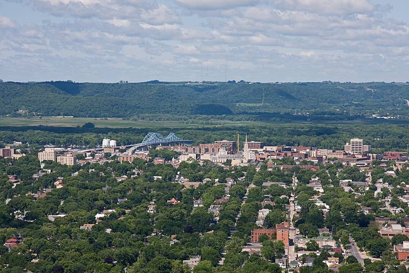 View of downtown from atop Grandad Bluff.<br />June 19, 2010 - La Crosse, Wisconsin.