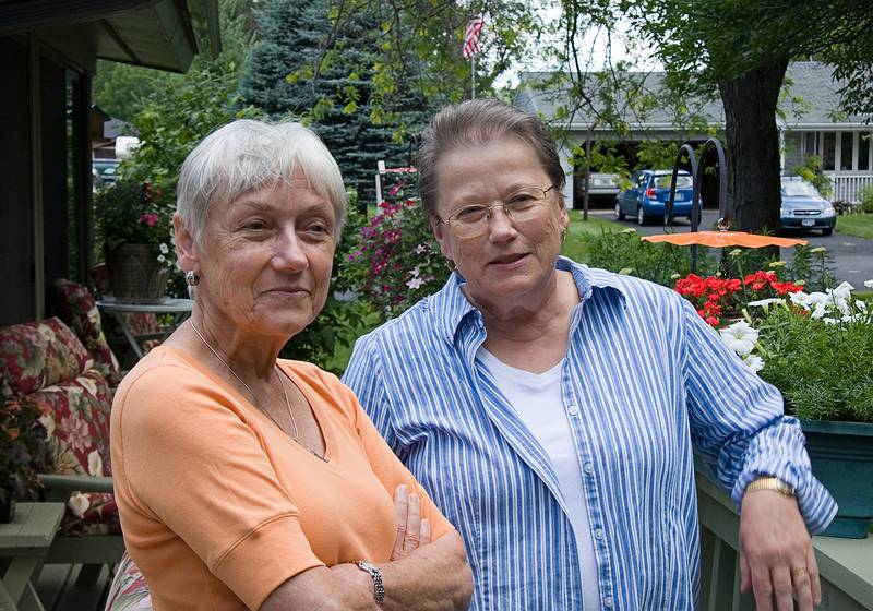 Cousins Baiba and Elga.<br />June 19, 2010 - At Elga and Robert's in La Crosse, Wisconsin.