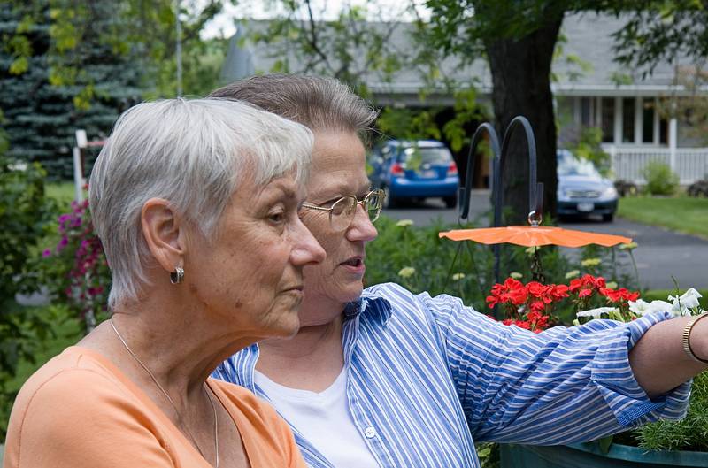 Cousins Baiba and Elga.<br />June 19, 2010 - At Elga and Robert's in La Crosse, Wisconsin.