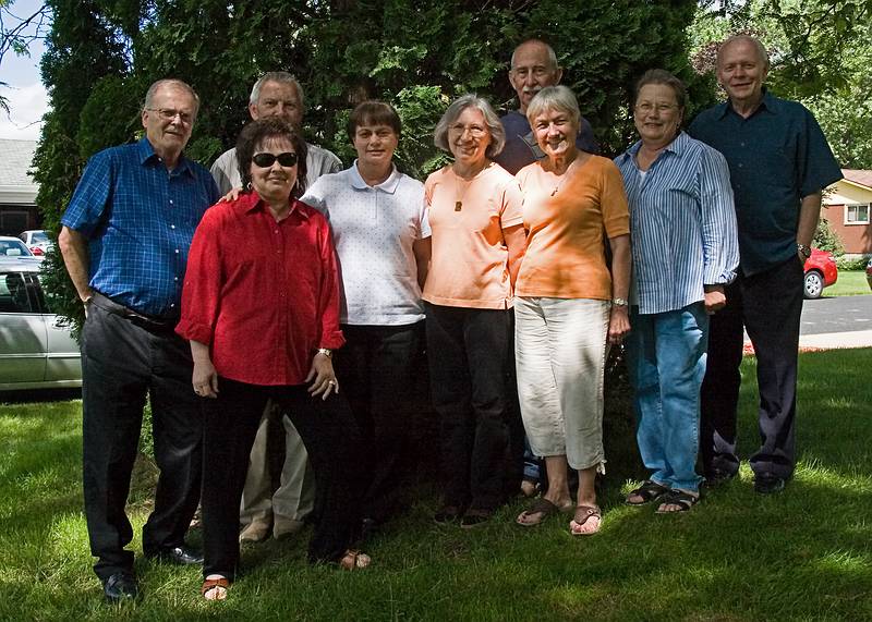 Robert, Inara's husband Gene, Sharon, Inara, Joyce, Ronnie, Baiba, Elga, and Arnis.<br />June 19, 2010 - At Elga and Robert's in La Crosse, Wisconsin.