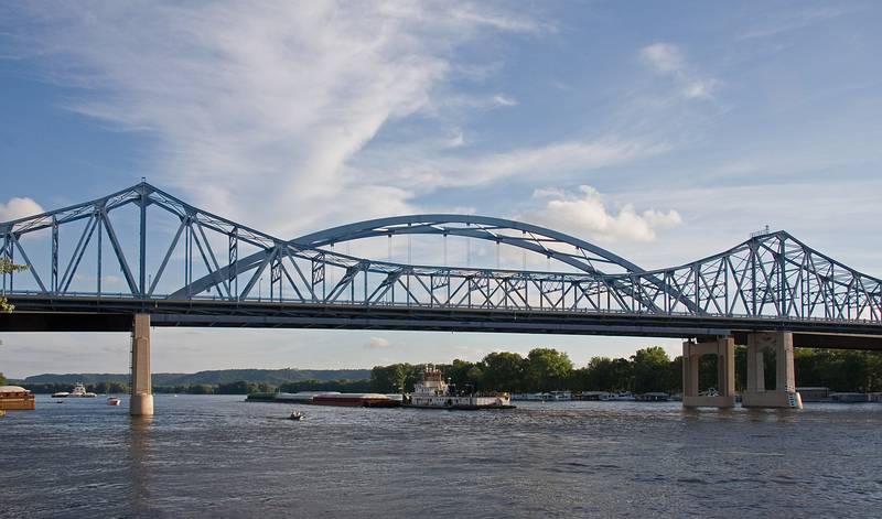 Cass Street and Cameron Avenue Bridges.<br />June 19, 2010 - Riverside Park, La Crosse, Wisconsin.