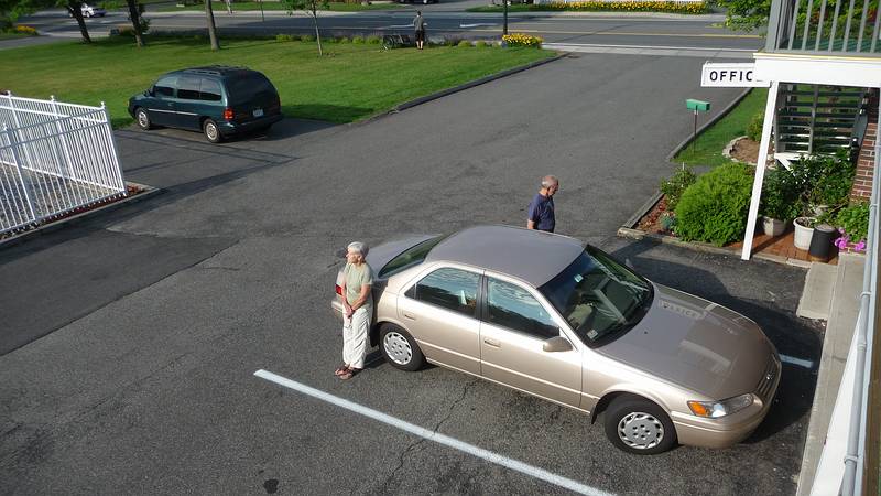 Baiba and Ronnie waiting to go to breakfast.<br />June 24, 2010 - Lee, Massachusetts.