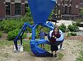 Matthew and Miranda decided the sculpture poses no threat.<br />July 1, 2010 - Childrens' Museum in Dover, New Hamshire.