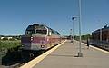 Matthew and I watched the train arrive from Boston.<br />On or along the Clipper City Rail Trail.<br />July 2, 2010 - Newburyport, Massachusetts.