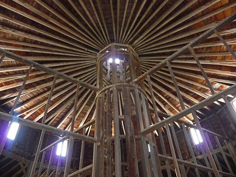 Inside the Round Stone Barn.<br />July 6, 2010 - Hancock Shaker Village, Hancock/Pittsfield, Massachusetts.