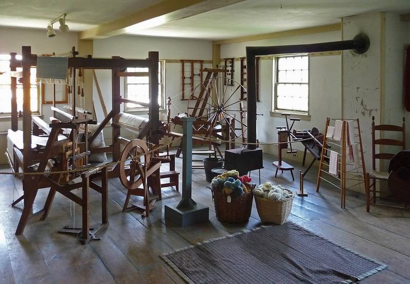 Inside the Sisters' Dairy and Weave Shop.<br />July 6, 2010 - Hancock Shaker Village, Hancock/Pittsfield, Massachusetts.