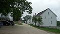 Spinhouse with two old pear trees.<br />July 8, 2010 - Sabbathday Lake Shaker Village, New Gloucester, Maine.