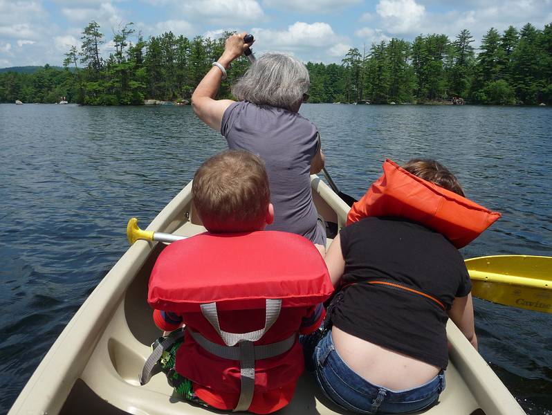 Matthew, Joyce, and Miranda.<br />We take one last canoe ride, when we saw a loon up close, before departing the park.<br />July 15, 2010 - Camping at Pawtuckaway State Park, Nottingham, New Hampshire.