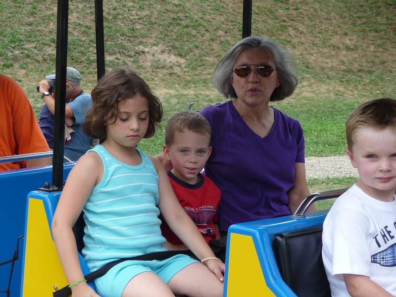 Miranda, Matthew, and Joyce. Matthew was thrilled to get a ride on the train.<br />July 25, 2010 - Yankee Homecoming, Newburyport, Massachusetts.