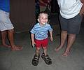 Matthew in Dominic's shoes.<br />July 26, 2010 - At Marie's in Lawrence, Massachusetts.