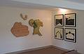 Joyce's tree footprint triptych.<br />Reception for art show.<br />August 21, 2010 - Hancock Shaker Village, Massachusetts.