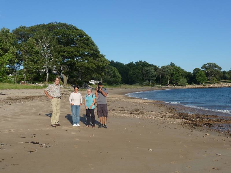 Juris, Nancy, Joyce, and Eriks with his new camera on Black Beach.<br />Sept. 4, 2010 - Manchester by the Sea, Massachusetts.