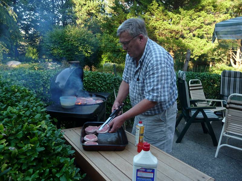 Uldis cooking up a storm again.<br />Sept. 4, 2010 - Manchester by the Sea, Massachusetts.