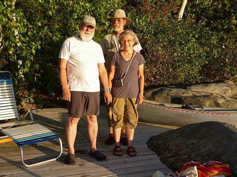 Egils, Ross, and Joyce back from some canoeing.<br />Sept. 25, 2010 - At Bunny and Ross' on Panther Pond in Raymond, Maine.