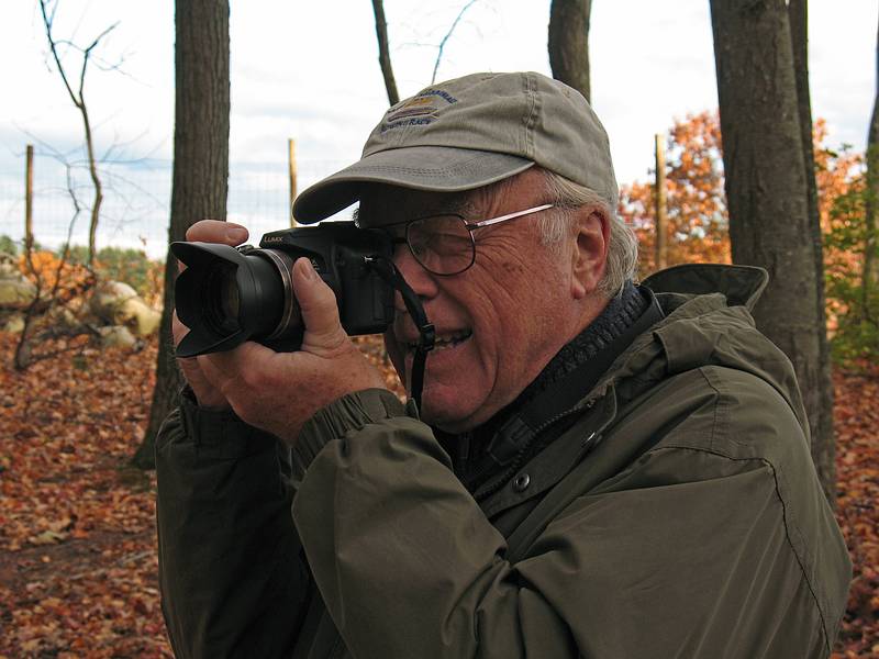 John with his new toy: a Panasonic FZ-100.<br />Nov. 1, 2010 - Maudslay State Park, Newburyport, Massachusetts.